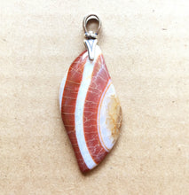 Load image into Gallery viewer, Dragon Veins Agate Pendant in Flame Shape with sterling silver swivel bail