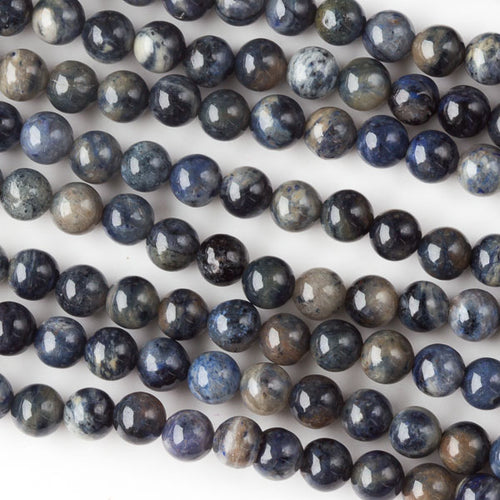 Dumortierite beads - natural Blue Quartz 5mm round beads