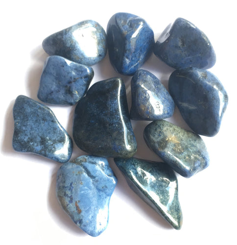 Dumortierite aka tumbled Blue Quartz natural tumbled stones by the quarter pound