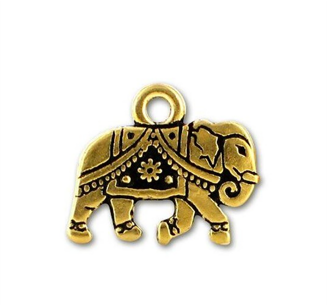 Elephant in Antique Gold Plated Pewter by TierraCast Festival Painted Elephant