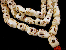 Load image into Gallery viewer, Fancy Water Buffalo Bone Skull 32 Inch Mala Style Beads - Embrace the power of Kali