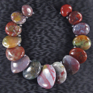 Fancy Agate Free-Form Beads in Graduated Sizes