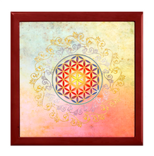 Load image into Gallery viewer, Flower of Life Mahogany Jewelry Keepsake Box