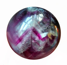 Load image into Gallery viewer, Fluorite Sphere 33mm in vivid purple with a bit of aqua.