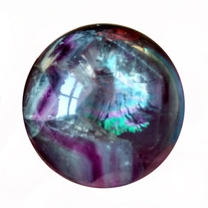Fluorite Sphere 33mm in vivid purple with a bit of aqua.