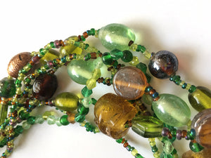 Forest Dweller Necklace of tumbled glass