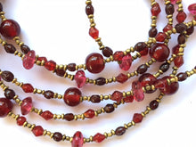 Load image into Gallery viewer, Gaia Glass Bead Necklace in Red for the Element of Fire