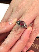 Load image into Gallery viewer, Pearls Circling Garnet Ring size 8