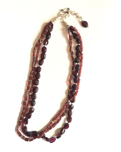 Vintage Tibetan Natural Garnet Necklace Choker