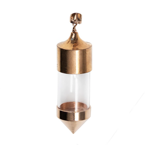 Glass Bottle Pendulum or Message in a Bottle Pendant in Copper Tone