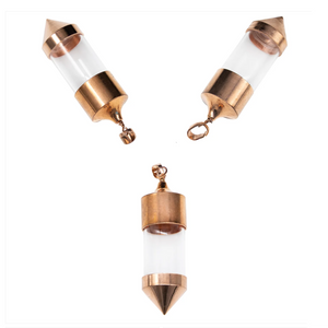 Glass Bottle Pendulum or Message in a Bottle Pendant in Copper Tone