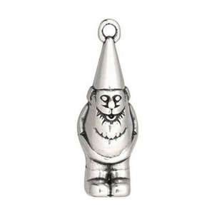 Gnome Charm Silver Plated with Antique Finish