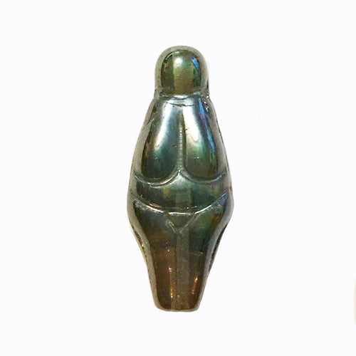 Czech Glass Goddess Bead in Iridescent Cobalt