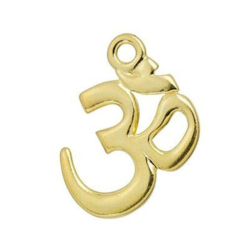 Om Pendant Gold Plated Pewter OM Symbol Charm