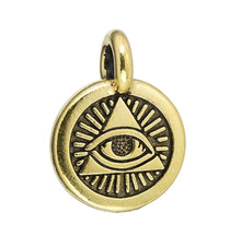 Load image into Gallery viewer, Eye of Providence Charm gold plated Pewter by TierraCast