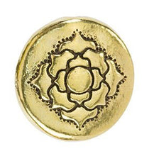 Load image into Gallery viewer, Lotus Bead Puffed Celtic Bead Antique Gold-Plated Pewter by TerraCast