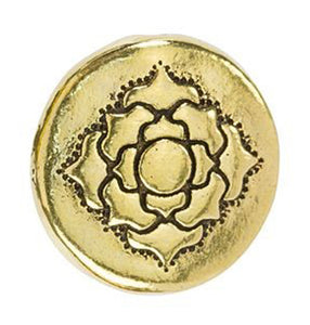 Lotus Bead Puffed Celtic Bead Antique Gold-Plated Pewter by TerraCast