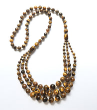 Load image into Gallery viewer, Golden Tiger&#39;s Eye Necklace 3 Strands