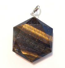 Load image into Gallery viewer, Golden Tigers Eye Pendant Faceted Hexagon