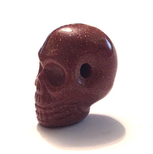 Goldstone Skull Bead 7/8 Inch