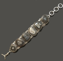 Load image into Gallery viewer, Gray Solar Quartz Link Bracelet up to 8 inches