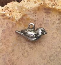 Load image into Gallery viewer, Bird Charm Antique Silver Plated Pewter by Green Girl Studios
