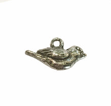 Load image into Gallery viewer, Bird Charm Antique Silver Plated Pewter by Green Girl Studios