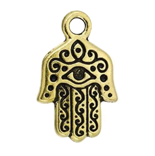 Hamsa Gold Hand Charm TierraCast