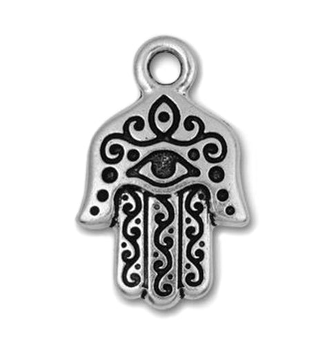 Silver Hamsa Hand Charm by TierraCast