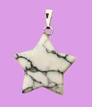 Load image into Gallery viewer, Howlite Star Pendant 18K Gold Plate Bail