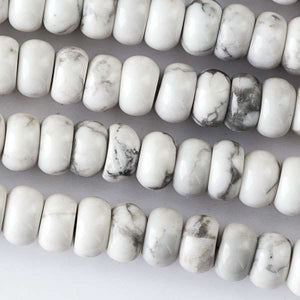 Howlite beads 8mm rondelle beads