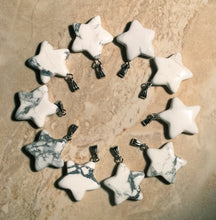 Load image into Gallery viewer, Howlite Star Pendant 18K Gold Plate Bail