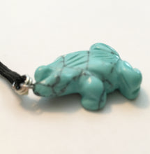 Load image into Gallery viewer, Howlite Pendant Frog Amulet on Black Cord aka Frog Fetish in larger size