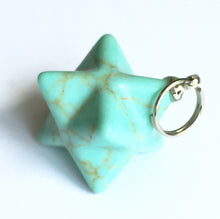 Load image into Gallery viewer, Howlite Merkaba Pendant dyed turquoise - Sacred Geometry Star of David