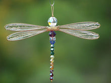 Load image into Gallery viewer, Dragonfly Suncatcher Small Mobile with Chakra Theme Swarovski Crystals