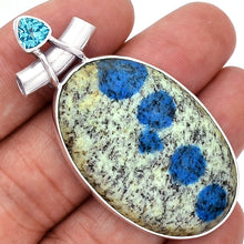 Load image into Gallery viewer, K2 Pendant Azurite in Granite pendant with Blue Topaz