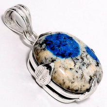 Load image into Gallery viewer, K2 Pendant Azurite in Granite Pendant in Sterling Silver