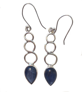 Blue Kyanite Earrings in Sterling Silver