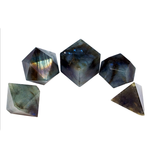 Labradorite Platonics Solids Sacred Geometry Set of Five