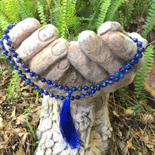 Load image into Gallery viewer, Lapis Lazuli Prayer Bead Necklace with Tassel Gemstone Mala Beads