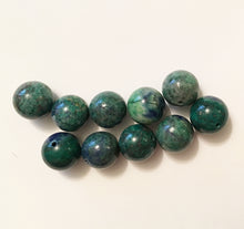 Load image into Gallery viewer, Lapis Lazuli and Azurite 12mm Round Beads - lot of ten