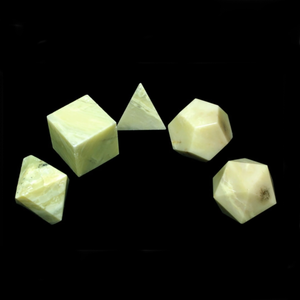 Lemon Serpentine Platonics Solids Sacred Geometry set of five