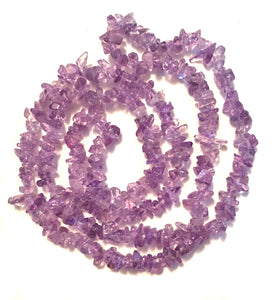 Amethyst Natural Gemstone Chip Necklace - Lighter Hued Amethyst