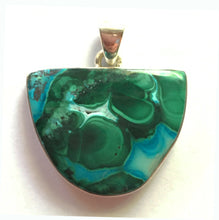 Load image into Gallery viewer, Malachite in Chrysocolla Pendant Bullnose Shape