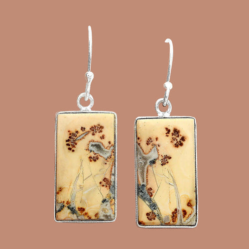 Maligano Jasper Earrings in Rectangular Shape