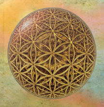 Load image into Gallery viewer, Mandala Flower of Life Meditation Tarot Cloth for Prosperity in golden hues