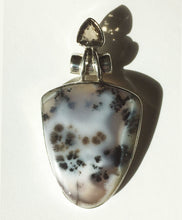 Load image into Gallery viewer, Merlinite pendant in shield shape with Smoky Quartz