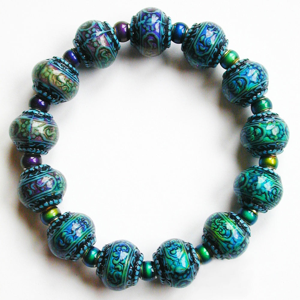 Mirage Color Changing Beaded Bracelet with design