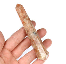 Load image into Gallery viewer, Sunstone Wand Double-Terminated Vogel Cut