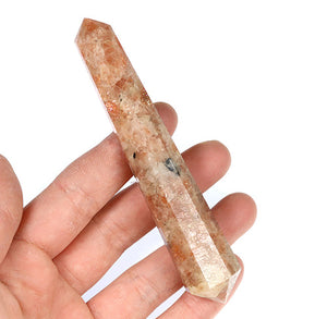 Sunstone Wand Double-Terminated Vogel Cut